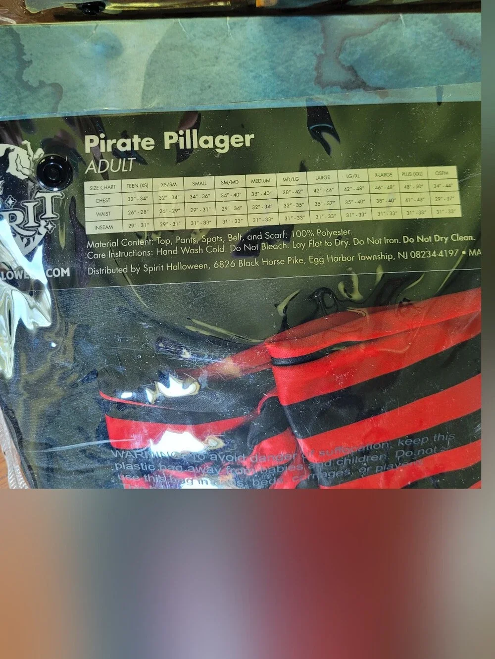 Spirit Halloween Pirate Pillager Costume -  Adult Sm - Picture 5 of 9